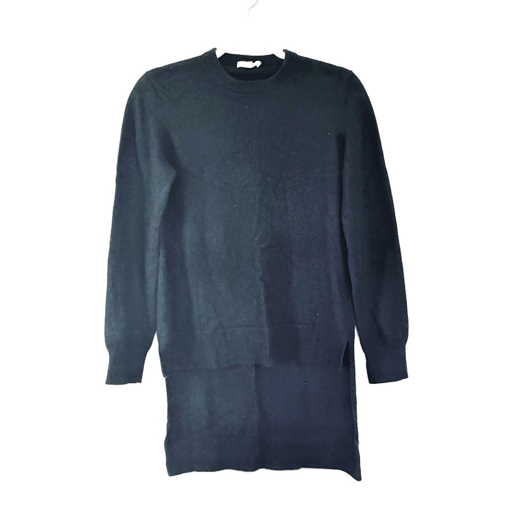 Michael Kors Collection 100% Black Cashmere Sweater High Low Tunic Size M Medium